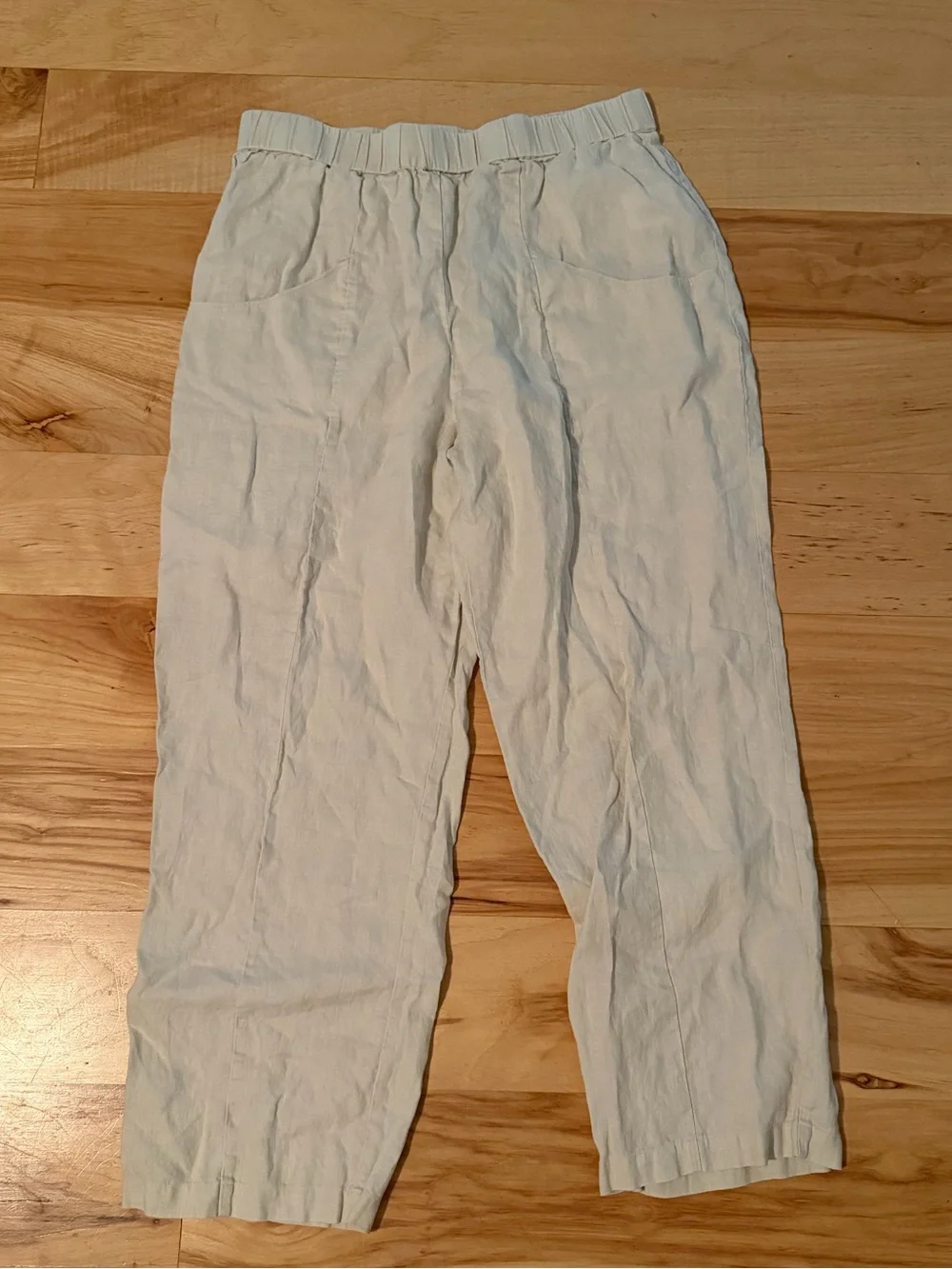 Quince Linen Pants Cream- Size Large